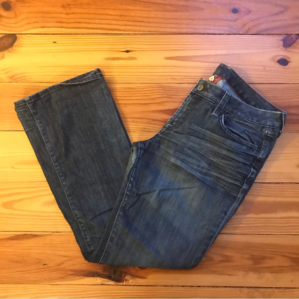 Lucky Brand Dark Denim Flare Leg Jeans, EUC, 14/32 - Picture 7 of 13
